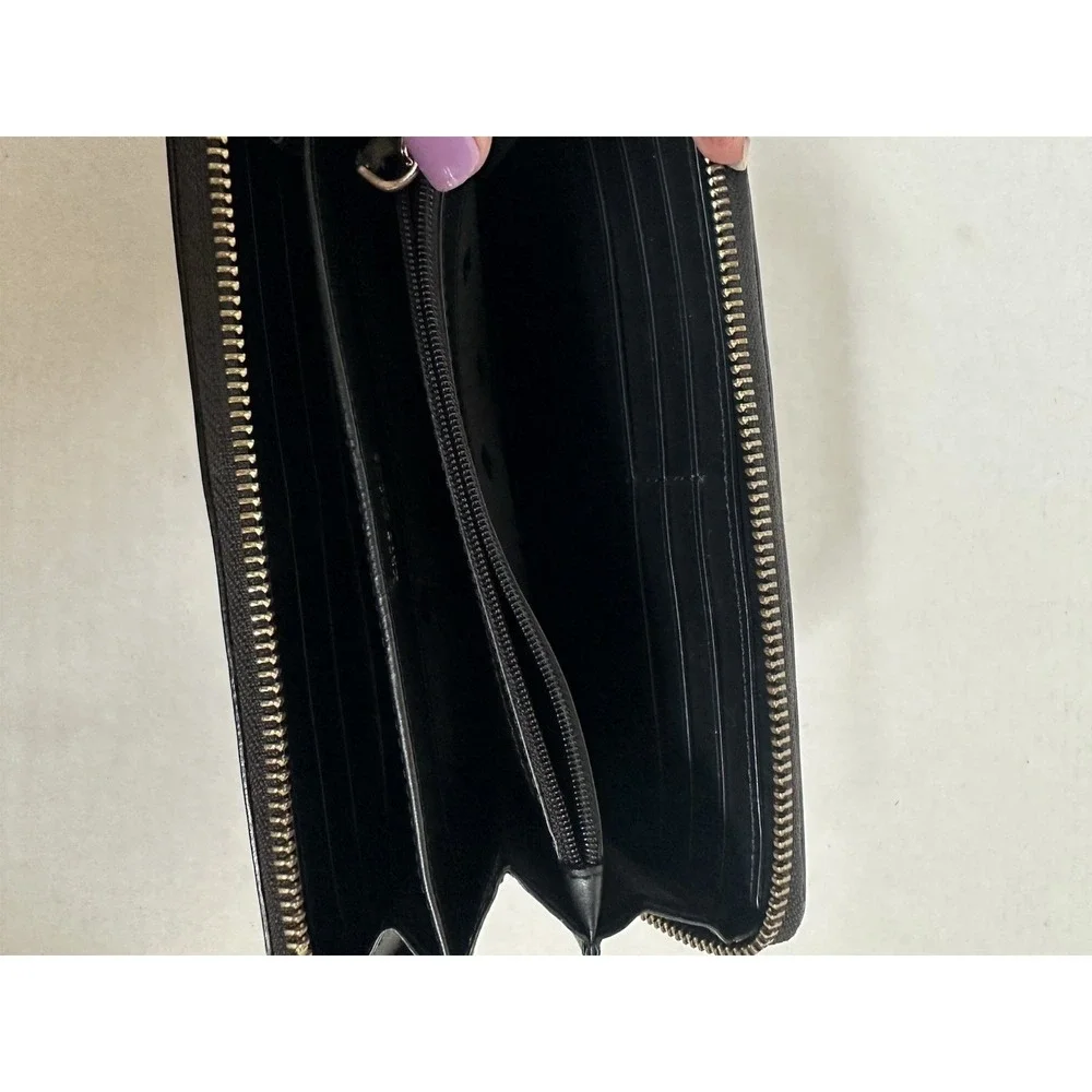 Kate Spade New York Grove Street Neda Wallet Leather Black Full Zip Closure